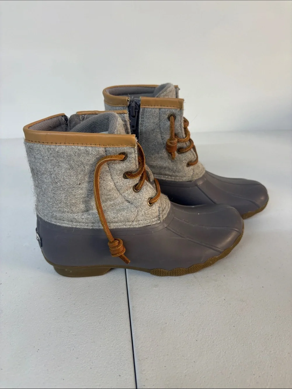 Sperry Kids Gray and Tan Waterproof Duck Boots